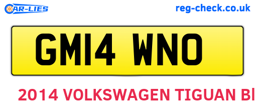 GM14WNO are the vehicle registration plates.