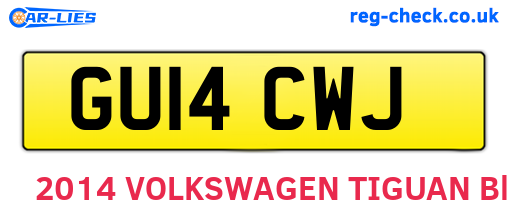 GU14CWJ are the vehicle registration plates.