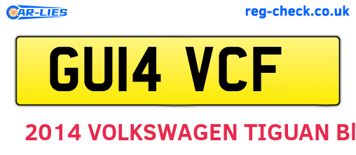 GU14VCF are the vehicle registration plates.