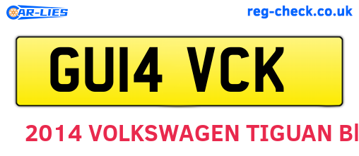 GU14VCK are the vehicle registration plates.