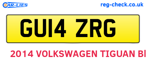 GU14ZRG are the vehicle registration plates.