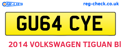 GU64CYE are the vehicle registration plates.