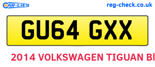 GU64GXX are the vehicle registration plates.