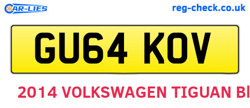 GU64KOV are the vehicle registration plates.