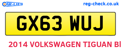 GX63WUJ are the vehicle registration plates.