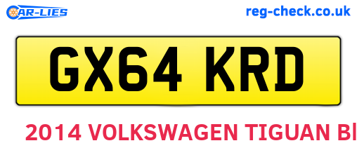 GX64KRD are the vehicle registration plates.