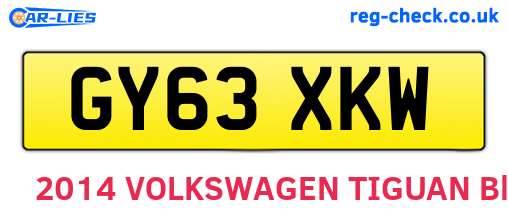 GY63XKW are the vehicle registration plates.