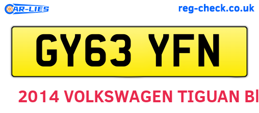 GY63YFN are the vehicle registration plates.