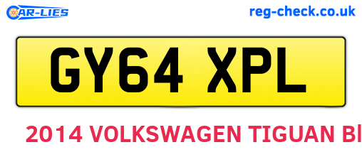 GY64XPL are the vehicle registration plates.