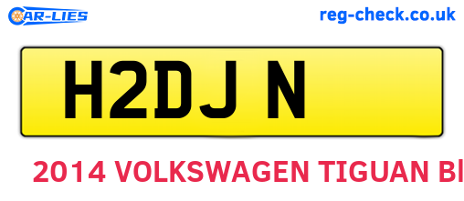 H2DJN are the vehicle registration plates.