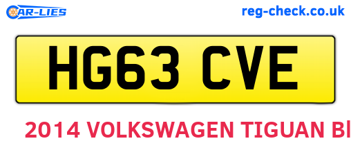 HG63CVE are the vehicle registration plates.