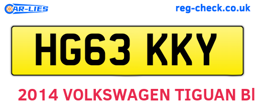 HG63KKY are the vehicle registration plates.