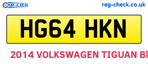 HG64HKN are the vehicle registration plates.