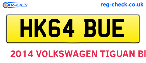 HK64BUE are the vehicle registration plates.