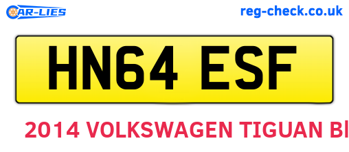 HN64ESF are the vehicle registration plates.