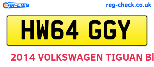 HW64GGY are the vehicle registration plates.