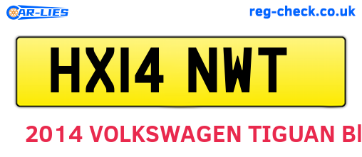 HX14NWT are the vehicle registration plates.