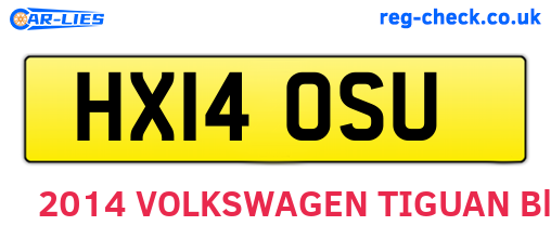 HX14OSU are the vehicle registration plates.