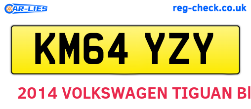KM64YZY are the vehicle registration plates.