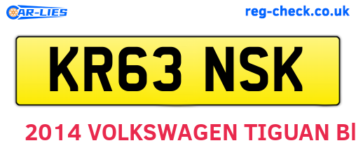 KR63NSK are the vehicle registration plates.