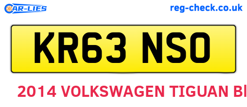 KR63NSO are the vehicle registration plates.