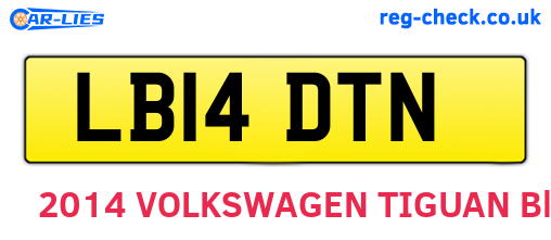 LB14DTN are the vehicle registration plates.