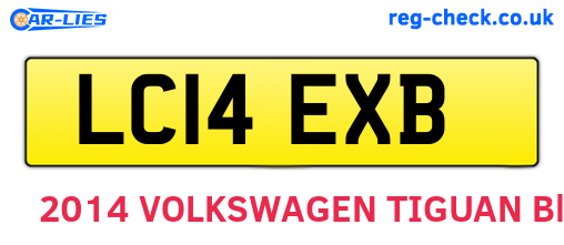 LC14EXB are the vehicle registration plates.