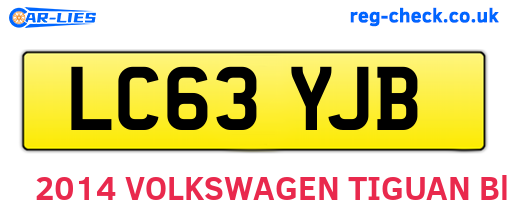 LC63YJB are the vehicle registration plates.