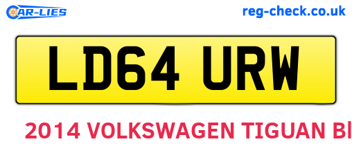 LD64URW are the vehicle registration plates.