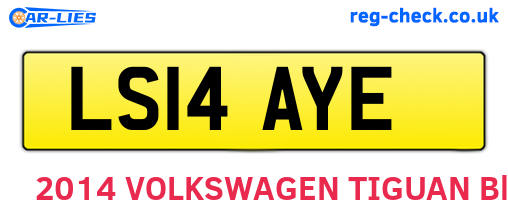 LS14AYE are the vehicle registration plates.