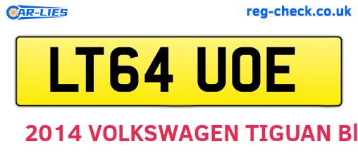 LT64UOE are the vehicle registration plates.