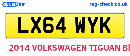 LX64WYK are the vehicle registration plates.