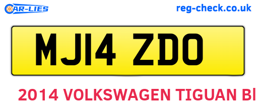 MJ14ZDO are the vehicle registration plates.