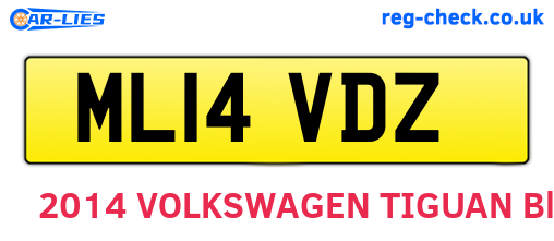 ML14VDZ are the vehicle registration plates.
