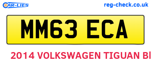 MM63ECA are the vehicle registration plates.
