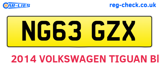 NG63GZX are the vehicle registration plates.