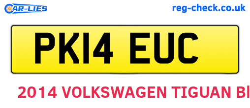 PK14EUC are the vehicle registration plates.