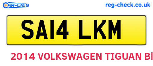 SA14LKM are the vehicle registration plates.