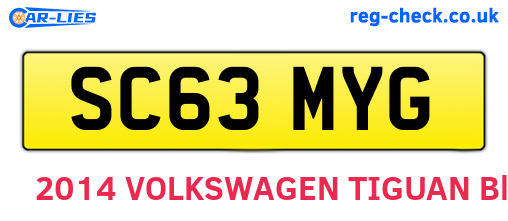 SC63MYG are the vehicle registration plates.