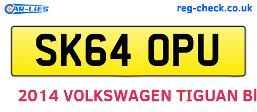 SK64OPU are the vehicle registration plates.