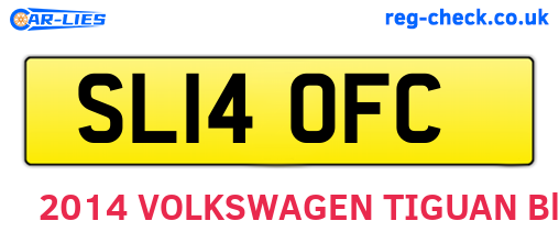 SL14OFC are the vehicle registration plates.