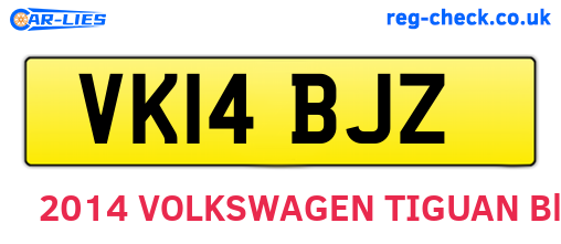 VK14BJZ are the vehicle registration plates.