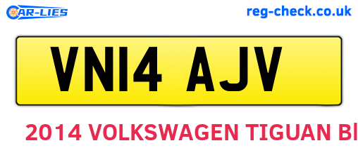 VN14AJV are the vehicle registration plates.