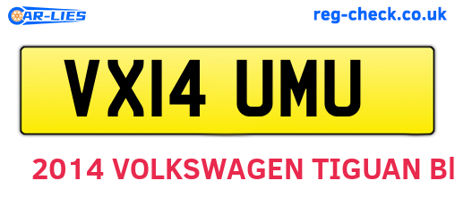 VX14UMU are the vehicle registration plates.