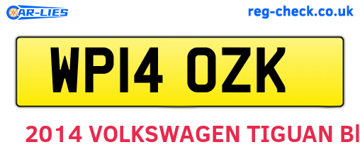 WP14OZK are the vehicle registration plates.
