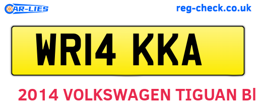 WR14KKA are the vehicle registration plates.