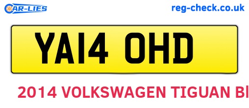 YA14OHD are the vehicle registration plates.