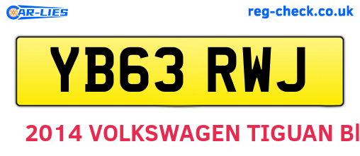 YB63RWJ are the vehicle registration plates.