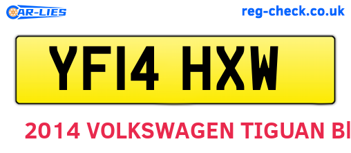 YF14HXW are the vehicle registration plates.
