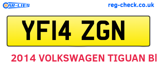 YF14ZGN are the vehicle registration plates.